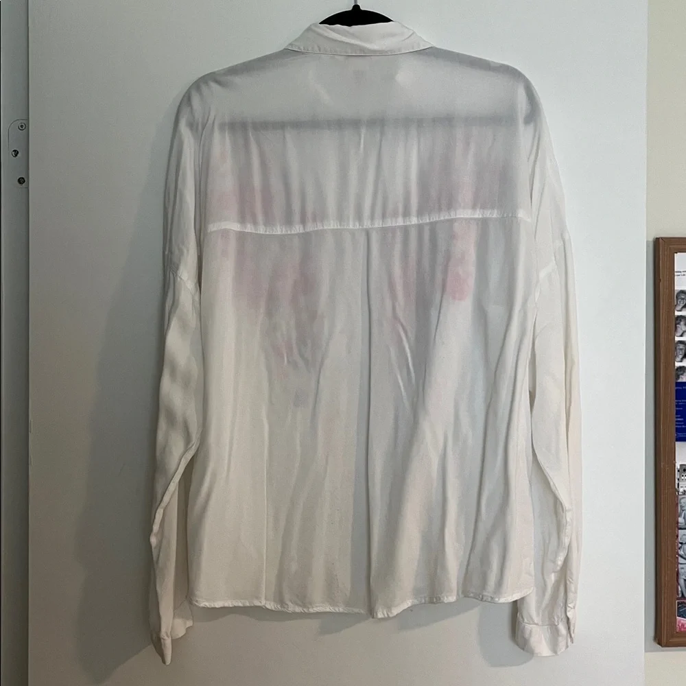 🏷 Sundance White Embroidered Button Down Shirt - Picture 5 of 7